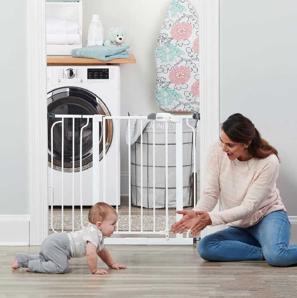 Regalo Easy Step 38.5-Inch Wide Walk Thru Baby Gate, Includes 6-Inch Extension Kit, Pressure Mount Kit, Wall Cups