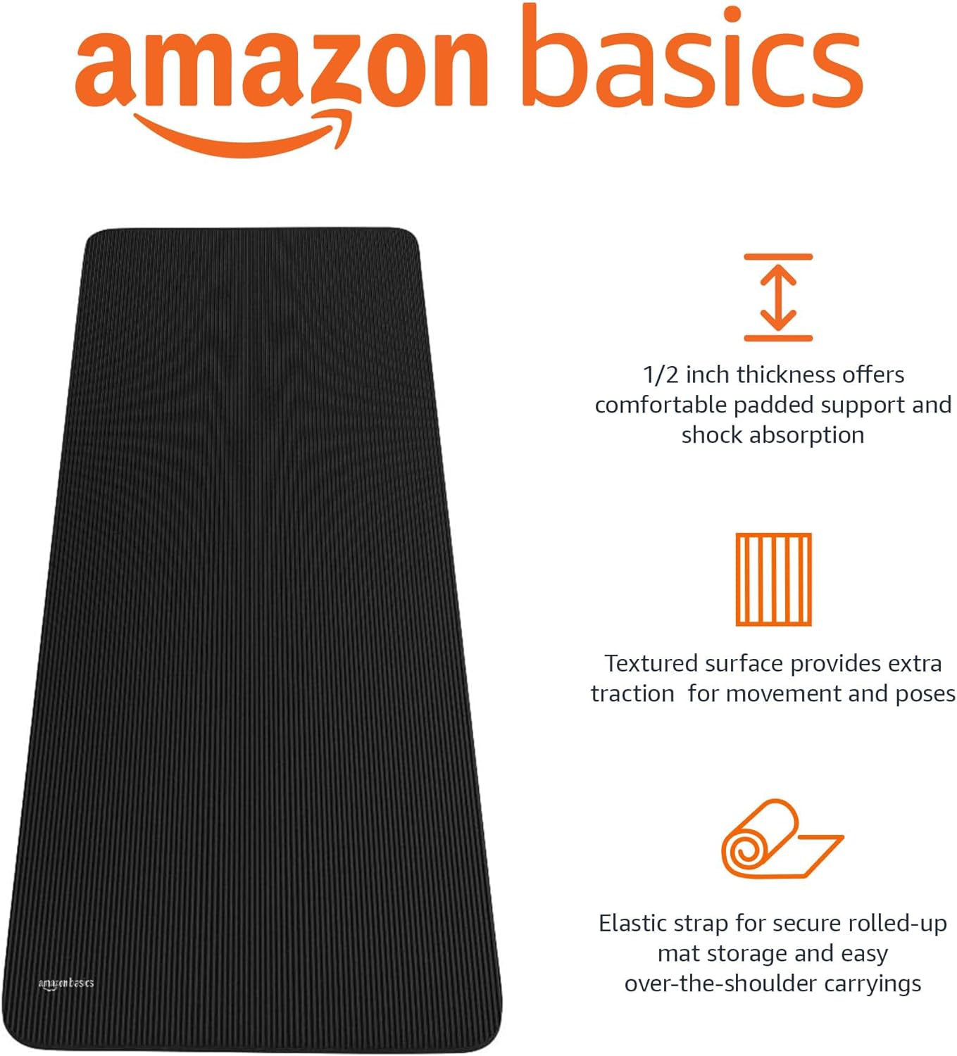 Basics 1/2-Inch Extra Thick Exercise Yoga Mat