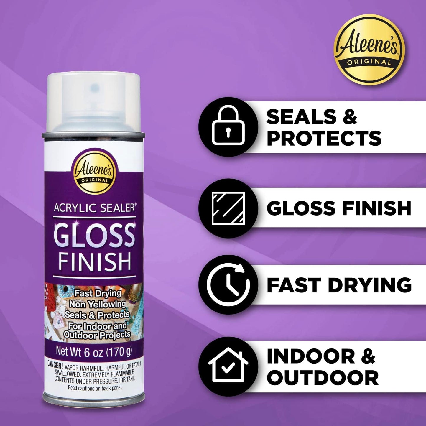 Aleene's 26412 Spray Gloss Finish, 6 Oz Acrylic Sealer, Original Version